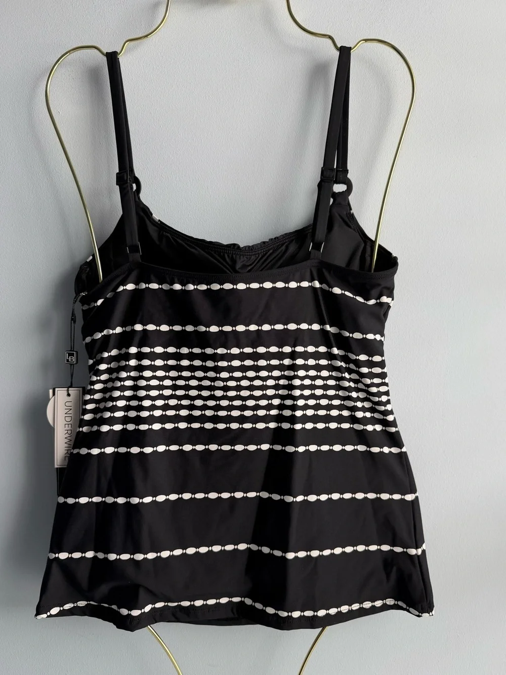 La Blanca Women’s Black & White City Lights Tankini Swim Top Size 6